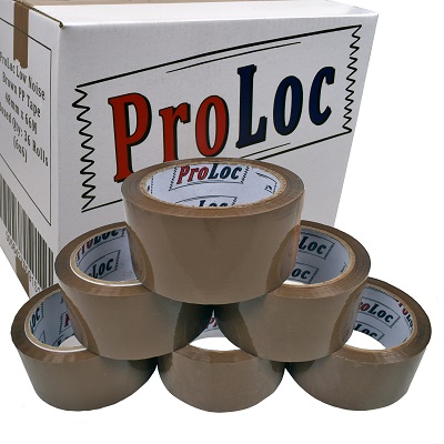 12 x Rolls ProLoc Low Noise Brown Packing Tape 48mm x 66M